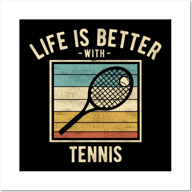 Tennis Sayings -  Retro Funny Tennis Lovers Gift Wall Art by DnB